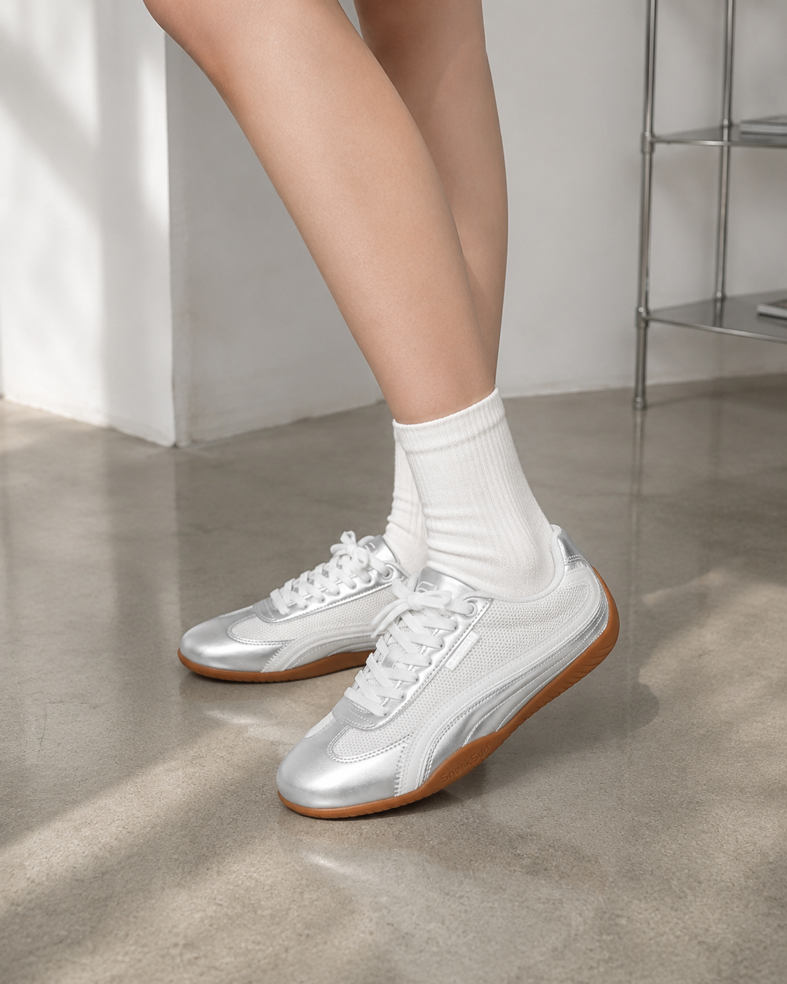 SneakSurf Racer Silver Metallic/White view 7