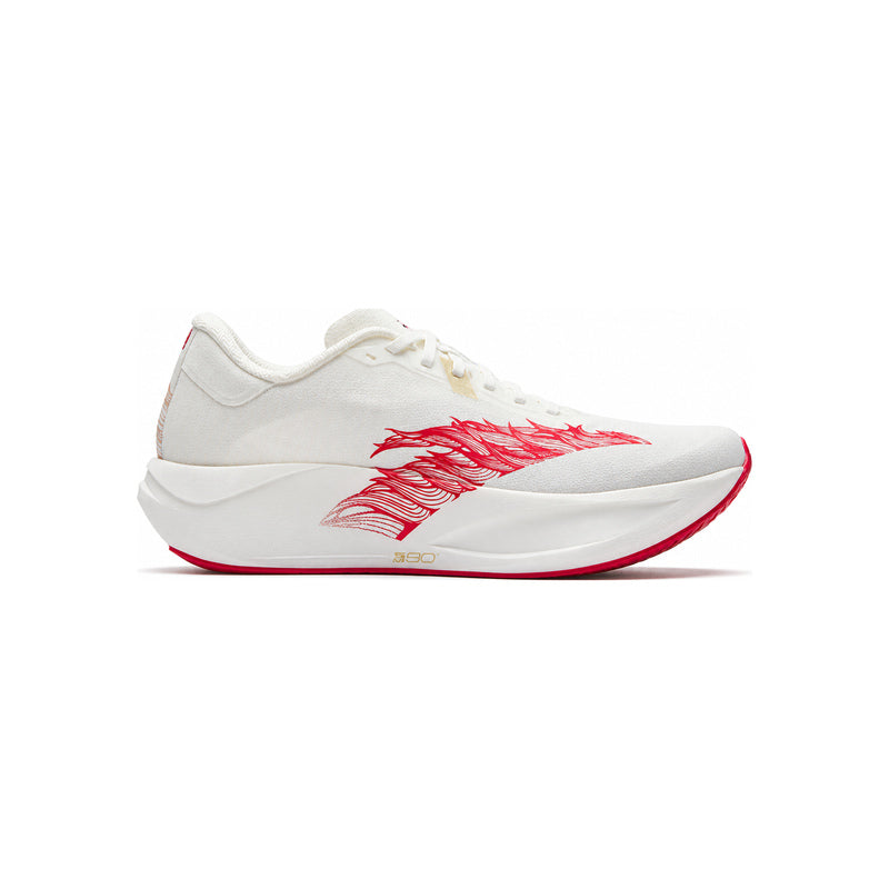 ANTA C202 LSD Zone 2 N90 White Red running shoe, outer side view showing the red graphic and white midsole.