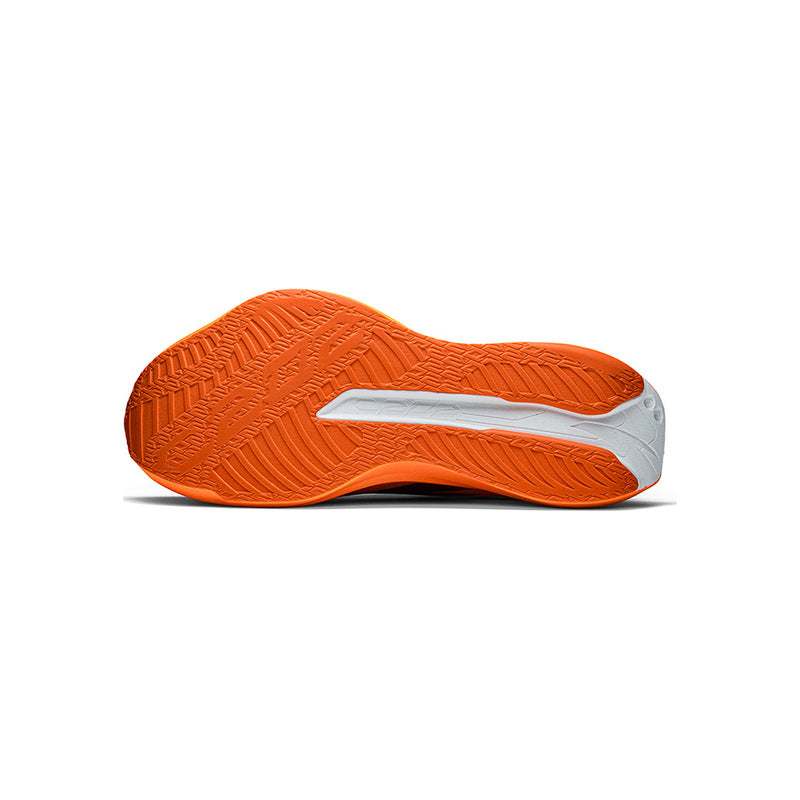 ANTA C202 LSD Zone 2 N90 Orange running shoe, outsole view showing the orange tread and white central section.