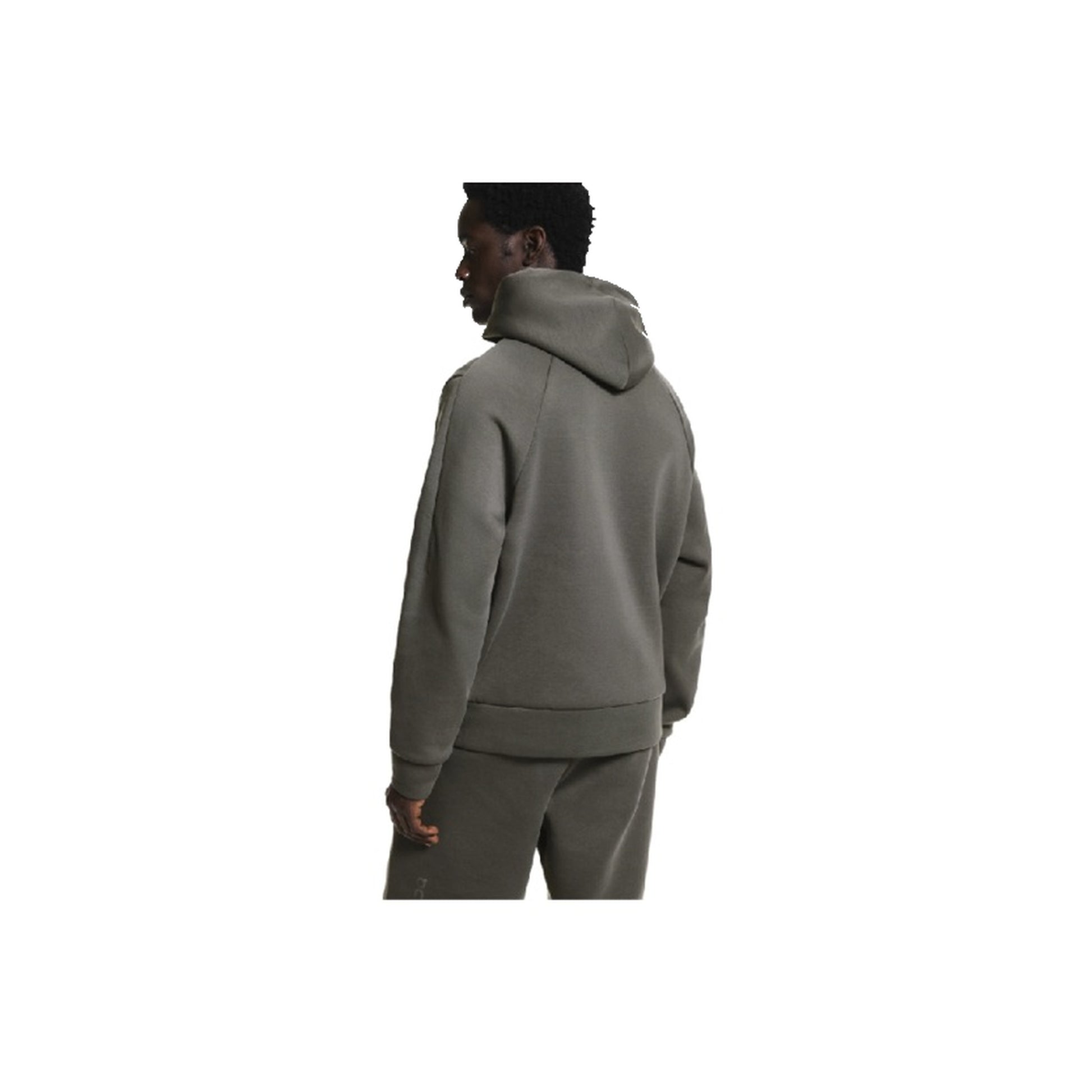 On Running Cloud Focus Tech Zip Hoodie 'Shadow' model rear view