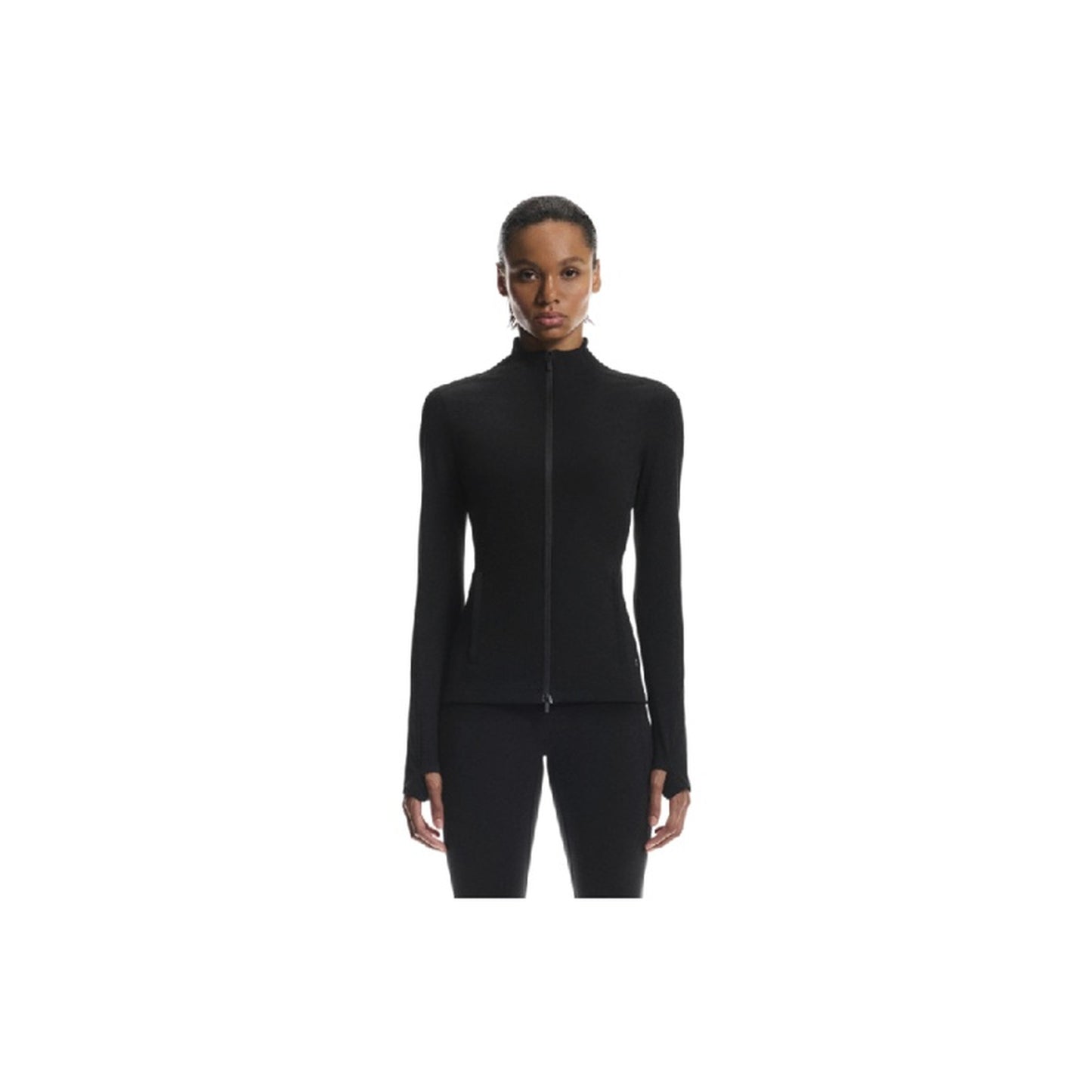 On Running Cloud Studio Jacket 1 'Black' Women model front view