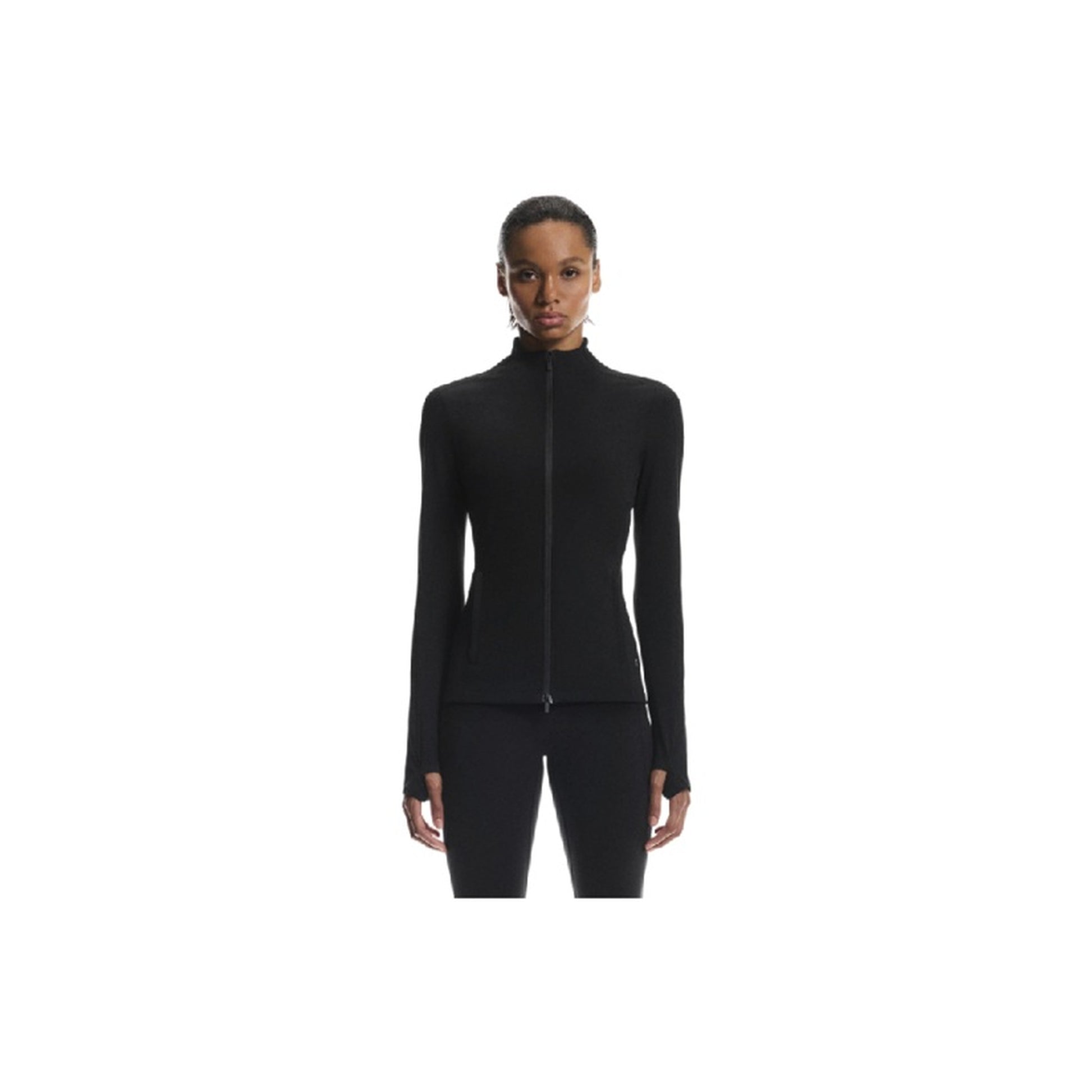 On Running Cloud Studio Jacket 1 'Black' Women model front view