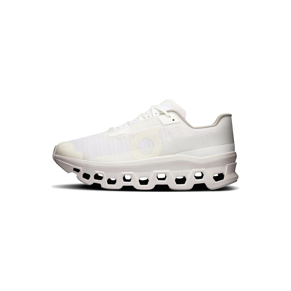 On Running Cloudmonster Void 'White' Women medial side view