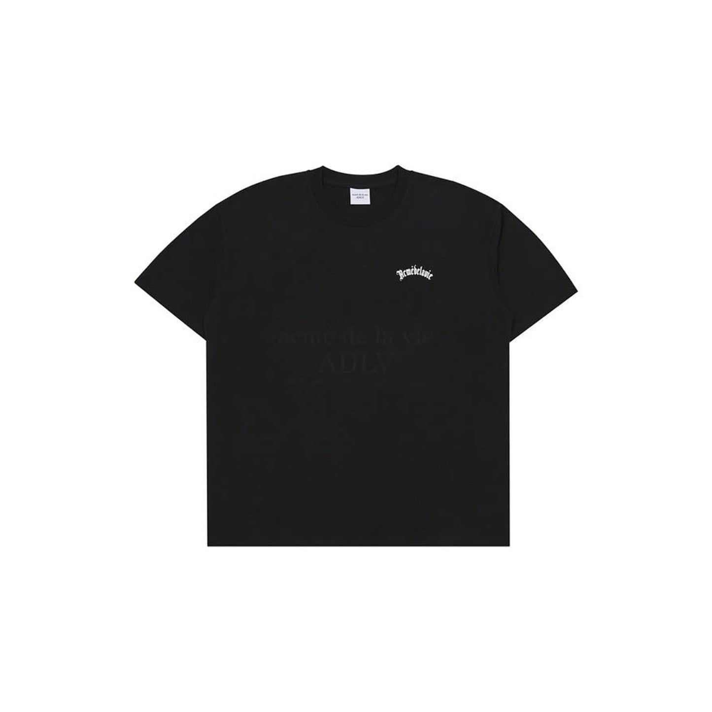 ADLV Gold Chain Bear Doll short-sleeve T-shirt in black, front view