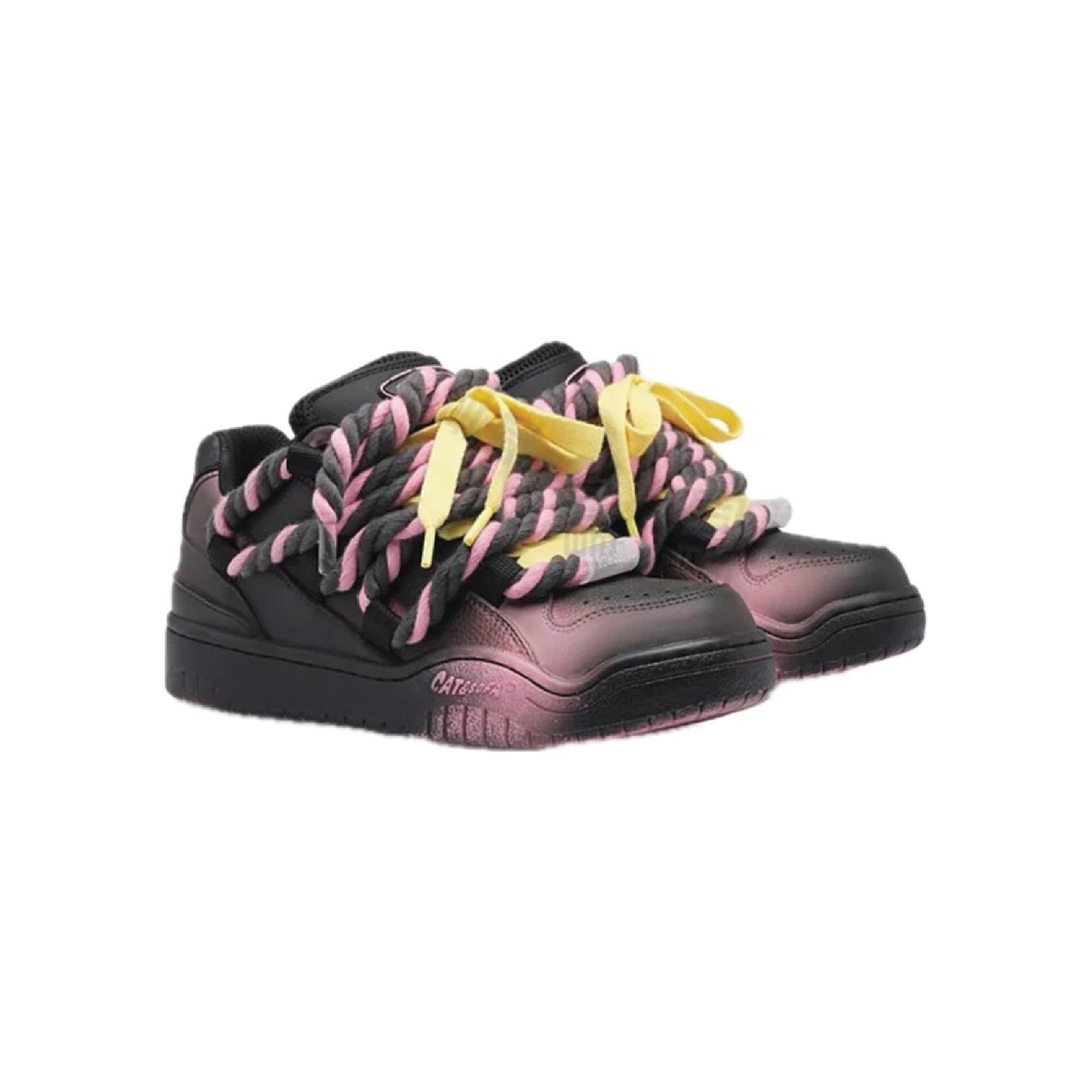 Cat & Sofa Dread Locks Vintage Black Pink view 2