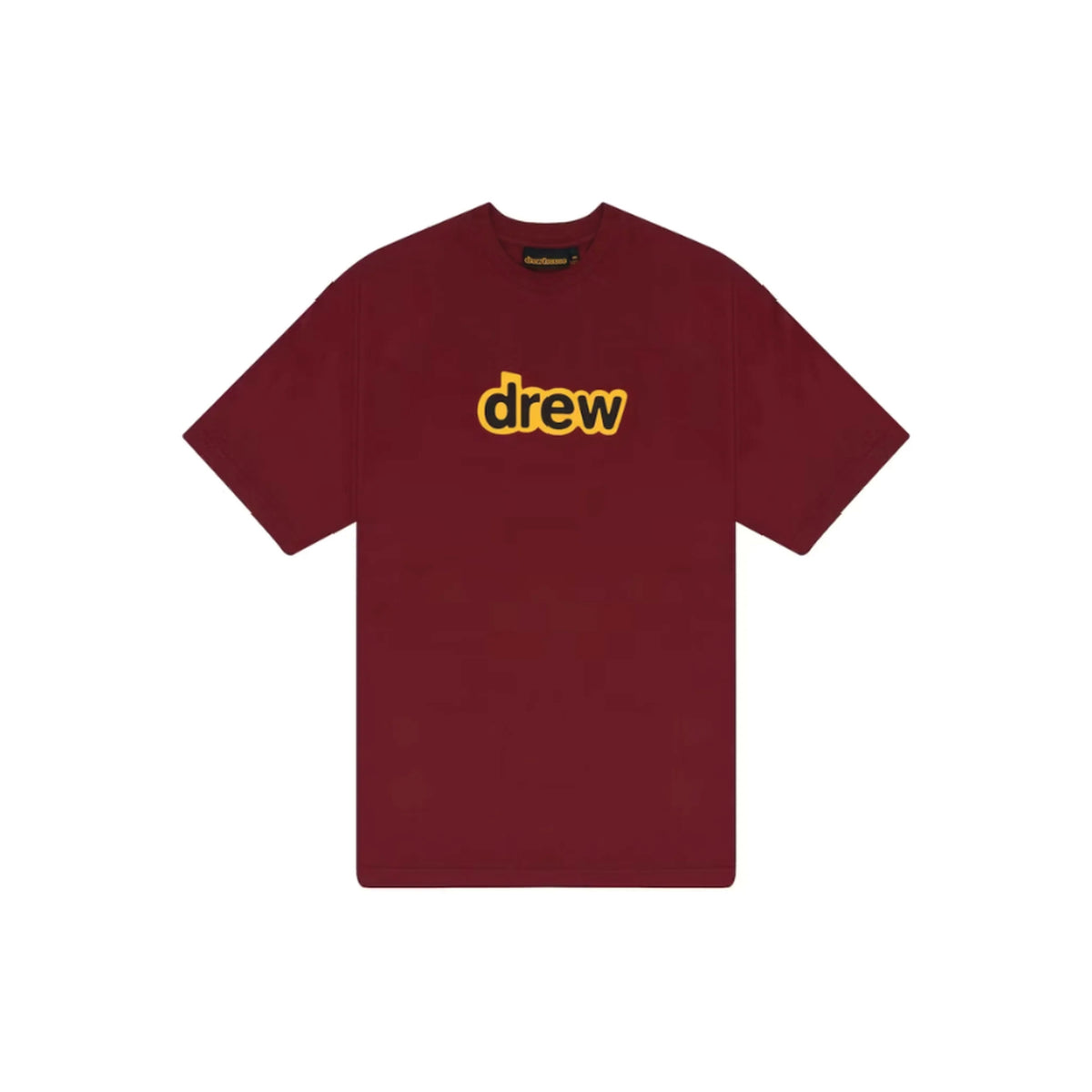 Drew Secret short-sleeve T-shirt in burgundy, front view
