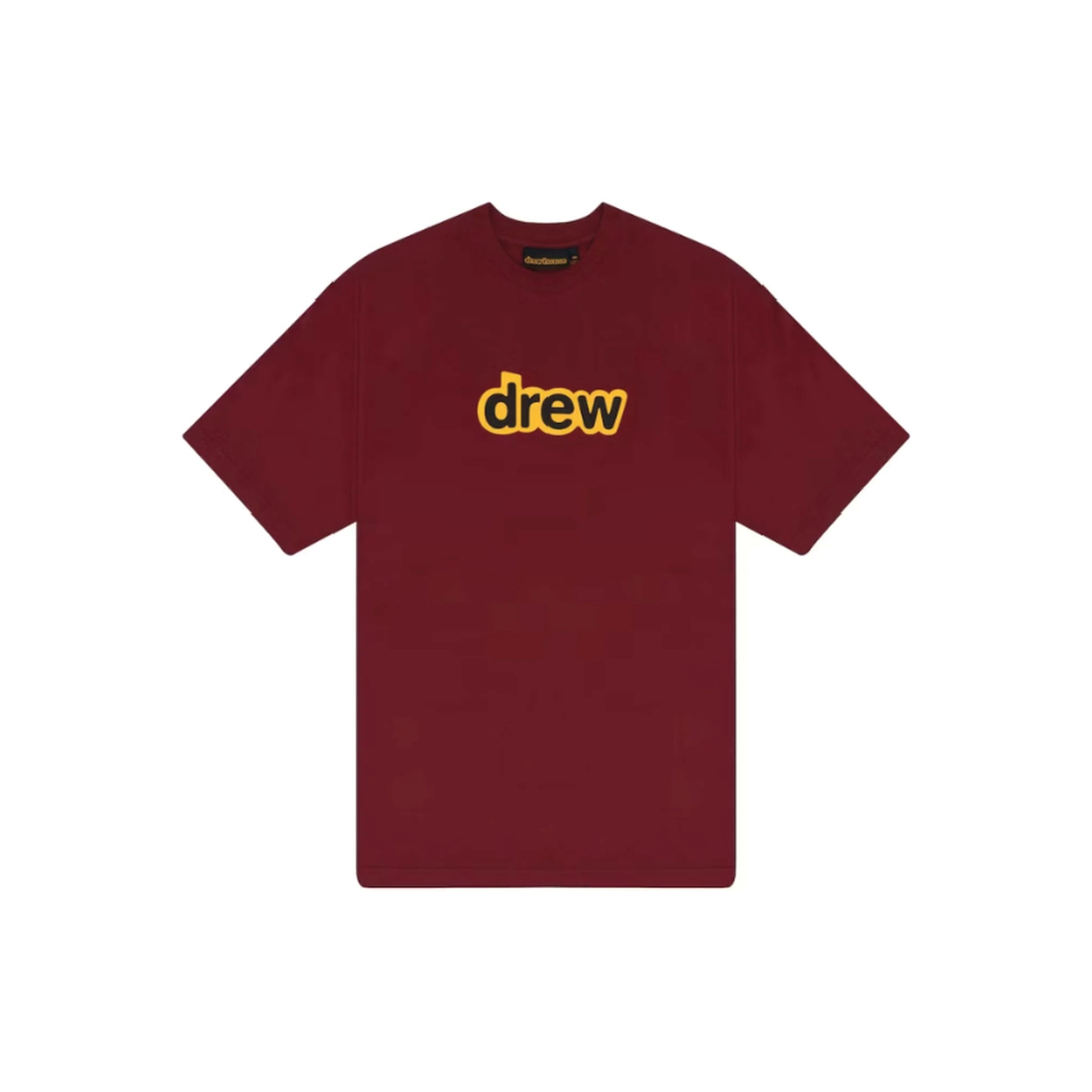 Drew Secret short-sleeve T-shirt in burgundy, front view