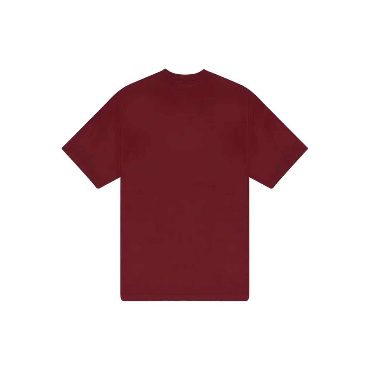 Drew Secret short-sleeve T-shirt in burgundy, back view