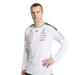 adidas Mercedes-AMG Petronas Formula One Team Authentic Long Sleeve Driver Jersey in White, product gallery image 5