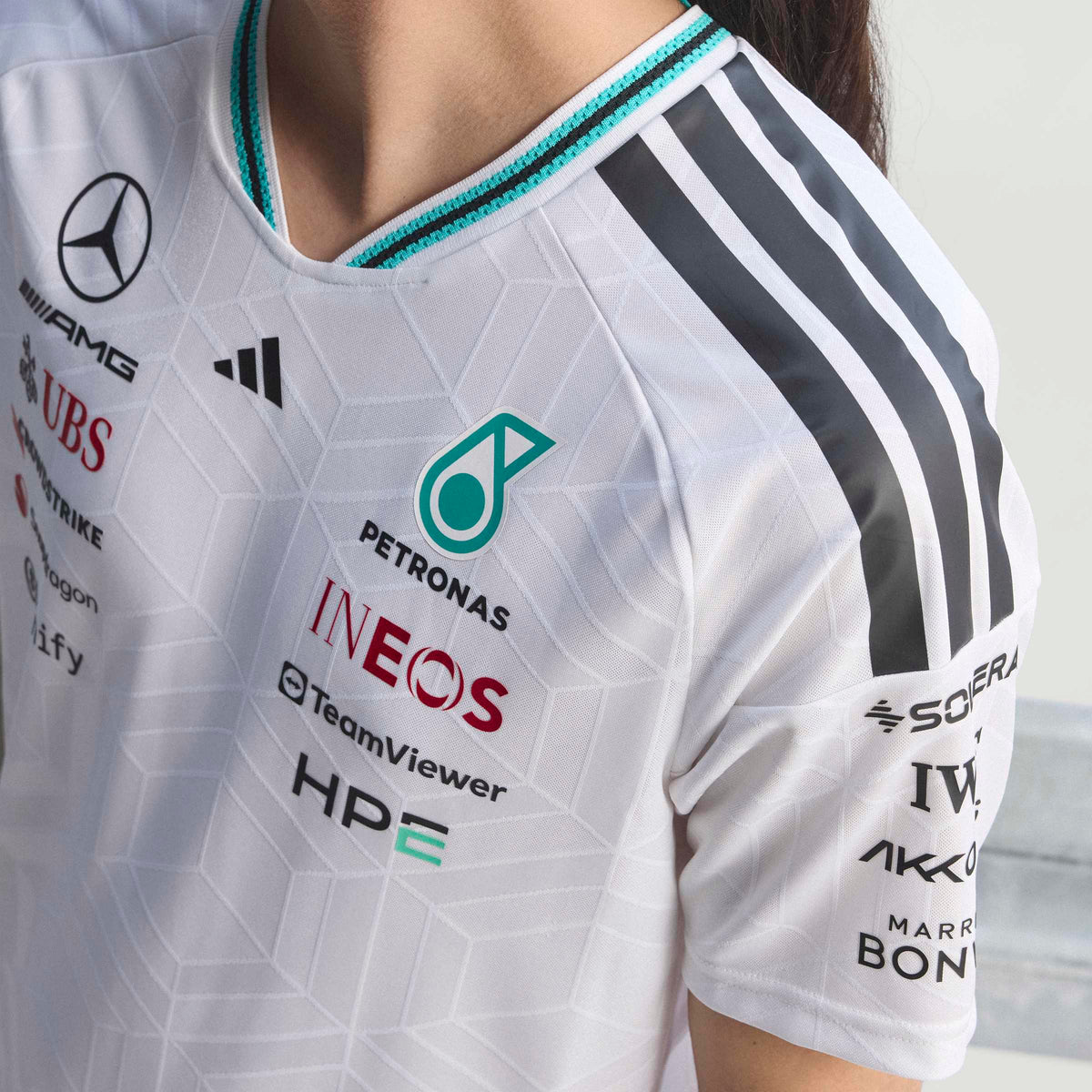 adidas Mercedes - AMG Petronas Formula One Team Driver Jersey Authentic SS26 White view 4