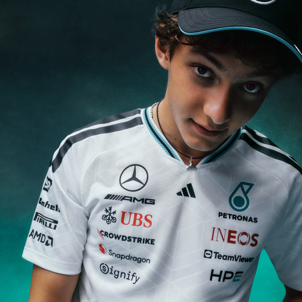 adidas Mercedes - AMG Petronas Formula One Team Driver Jersey Authentic SS26 White view 5