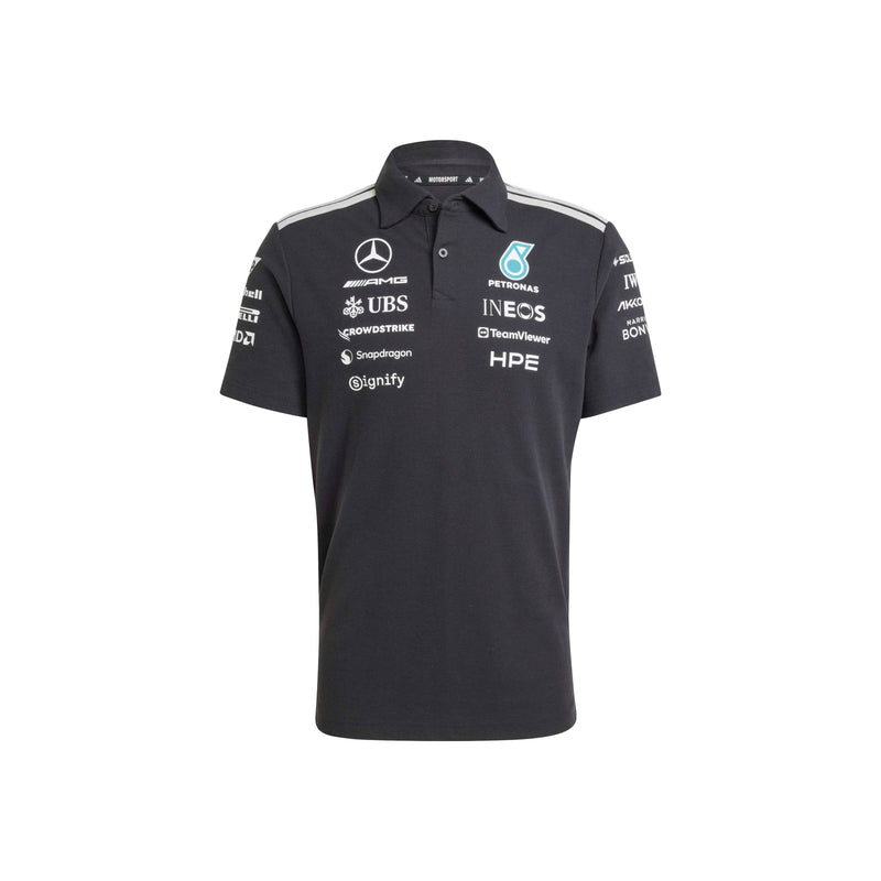 adidas Mercedes-AMG Petronas Formula One Team Engineer Polo in Black and White, product gallery image 1