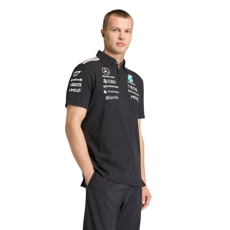 adidas Mercedes-AMG Petronas Formula One Team Engineer Polo in Black and White, product gallery image 2