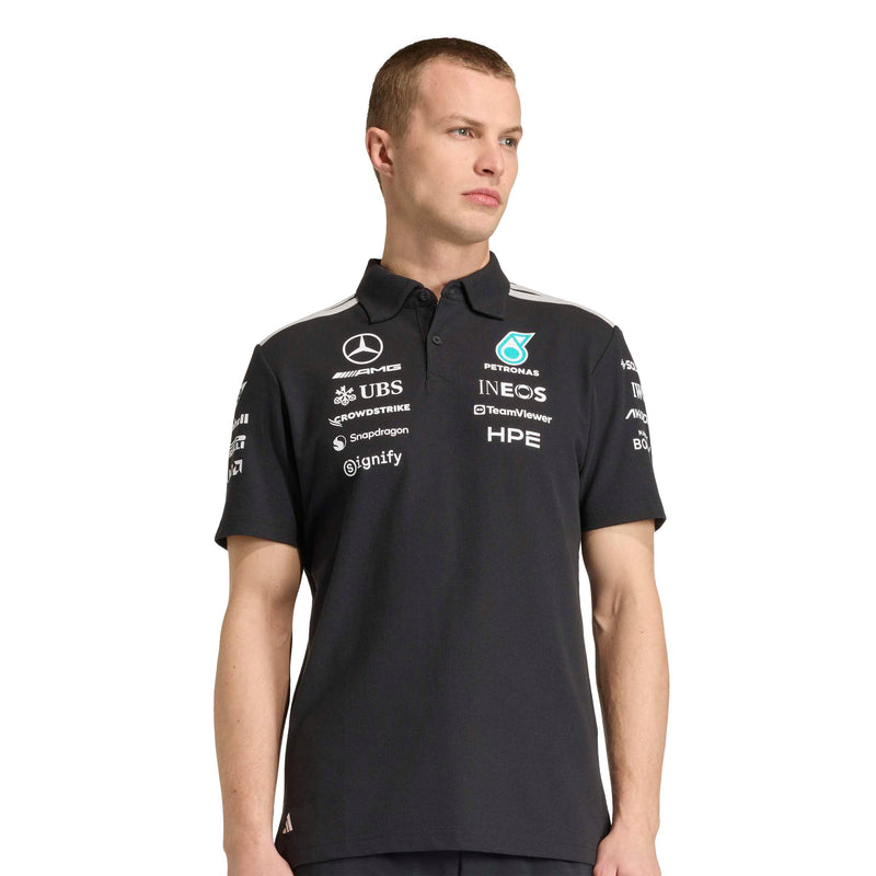 adidas Mercedes-AMG Petronas Formula One Team Engineer Polo in Black and White, product gallery image 4