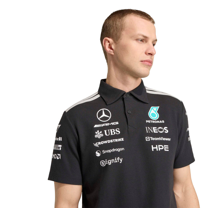 adidas Mercedes-AMG Petronas Formula One Team Engineer Polo in Black and White, product gallery image 6