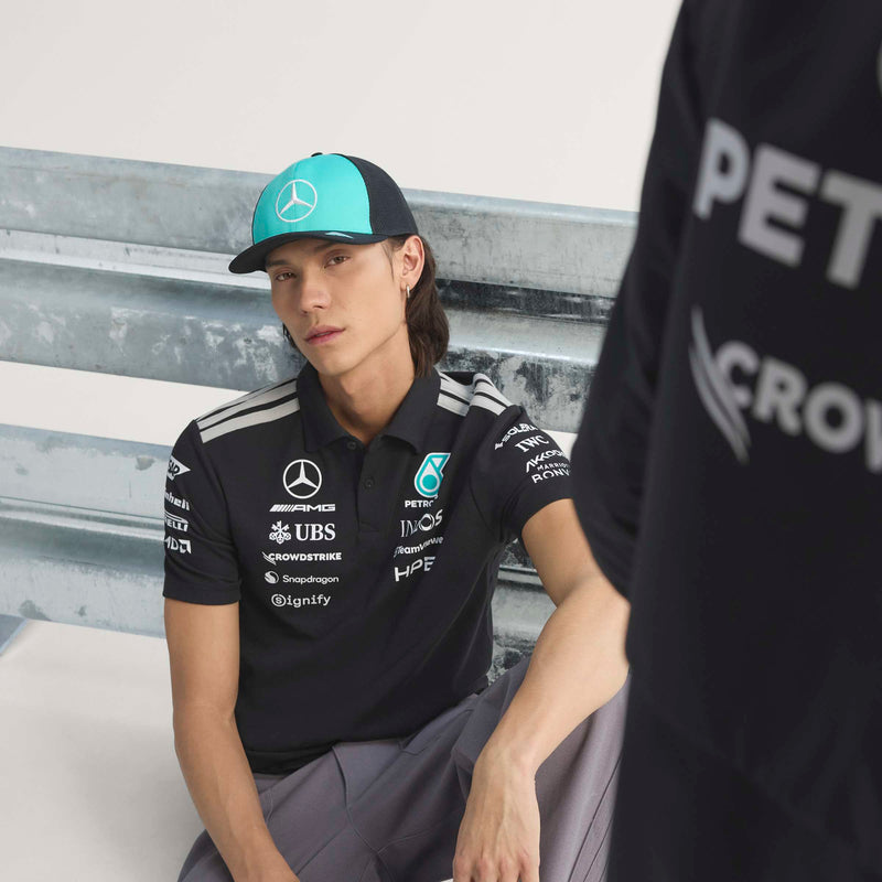 adidas Mercedes-AMG Petronas Formula One Team Engineer Polo in Black and White, product gallery image 8