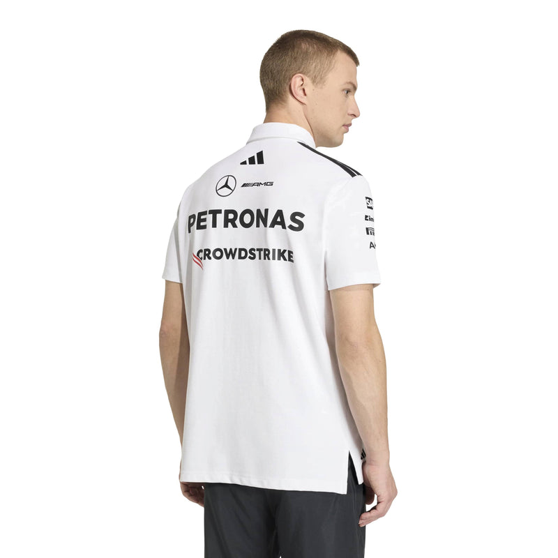 adidas Mercedes-AMG Petronas Formula One Team Engineer Polo in White and Black, product gallery image 3