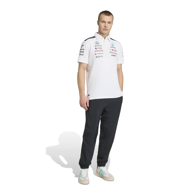 adidas Mercedes-AMG Petronas Formula One Team Engineer Polo in White and Black, product gallery image 5