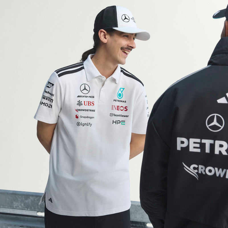 adidas Mercedes-AMG Petronas Formula One Team Engineer Polo in White and Black, product gallery image 7