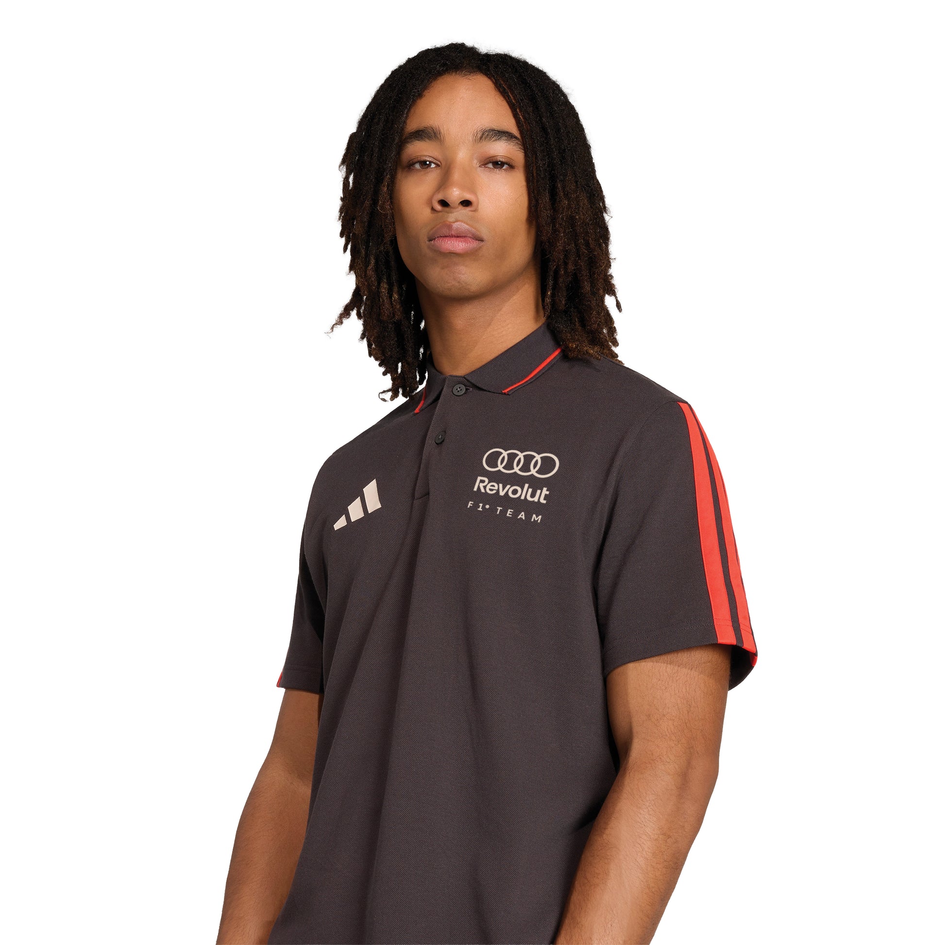 adidas Audi - Revolut Formula One Team DNA Polo Shirt Grey view 4