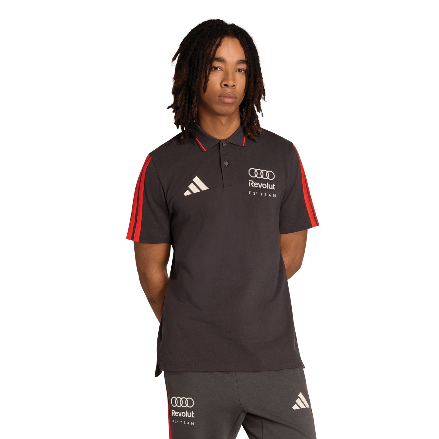 adidas Audi - Revolut Formula One Team DNA Polo Shirt Grey view 5