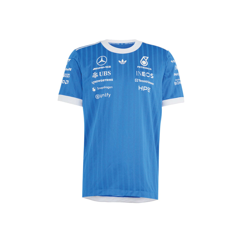 adidas Mercedes-AMG Petronas Blue Wonder Authentic Driver Jersey in Blue Bird and White, gallery image 3