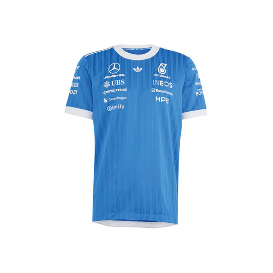 adidas Mercedes-AMG Petronas Blue Wonder Authentic Driver Jersey in Blue Bird and White, gallery image 3