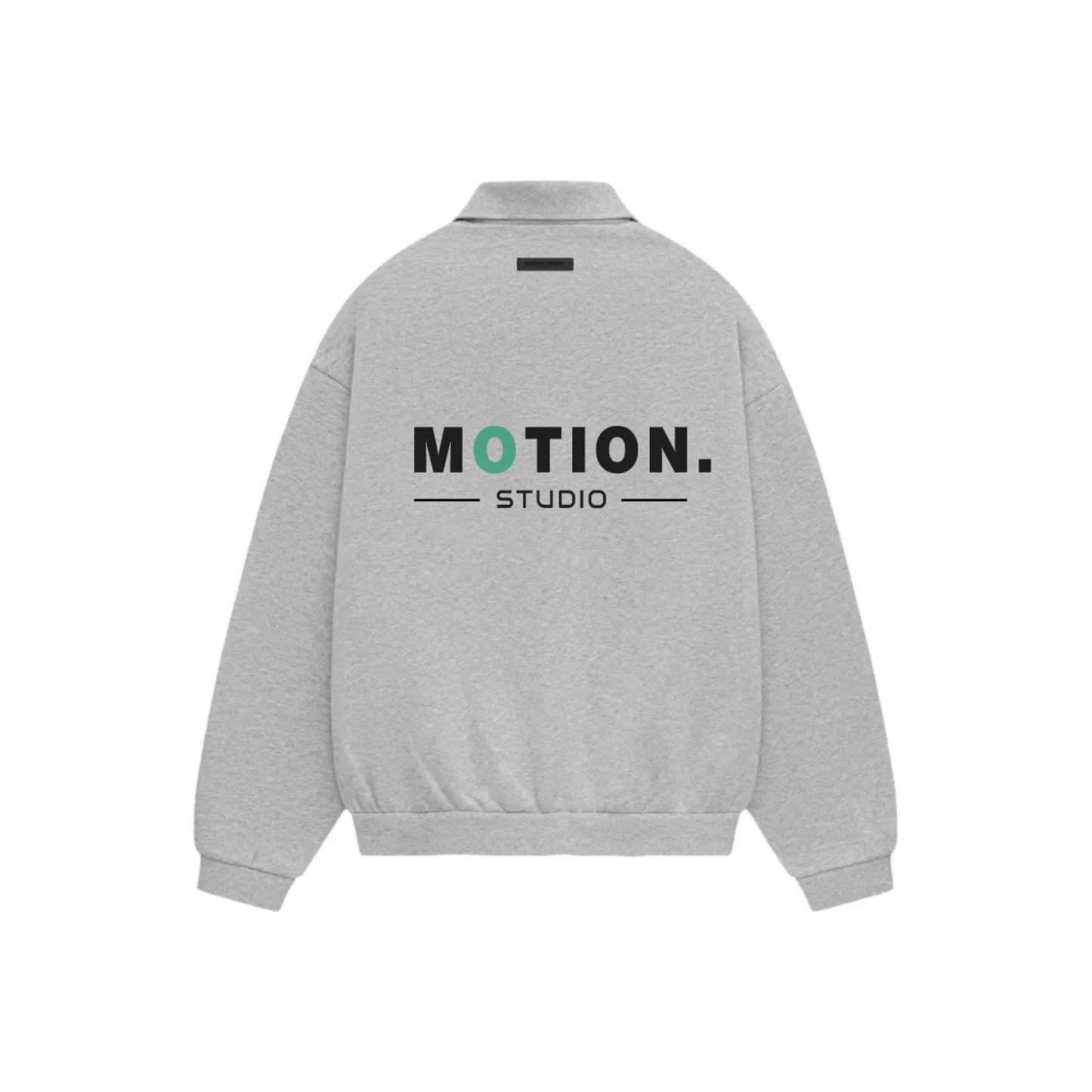 MOTION Basic Logo Fleece Polo Light Oatmeal, back view