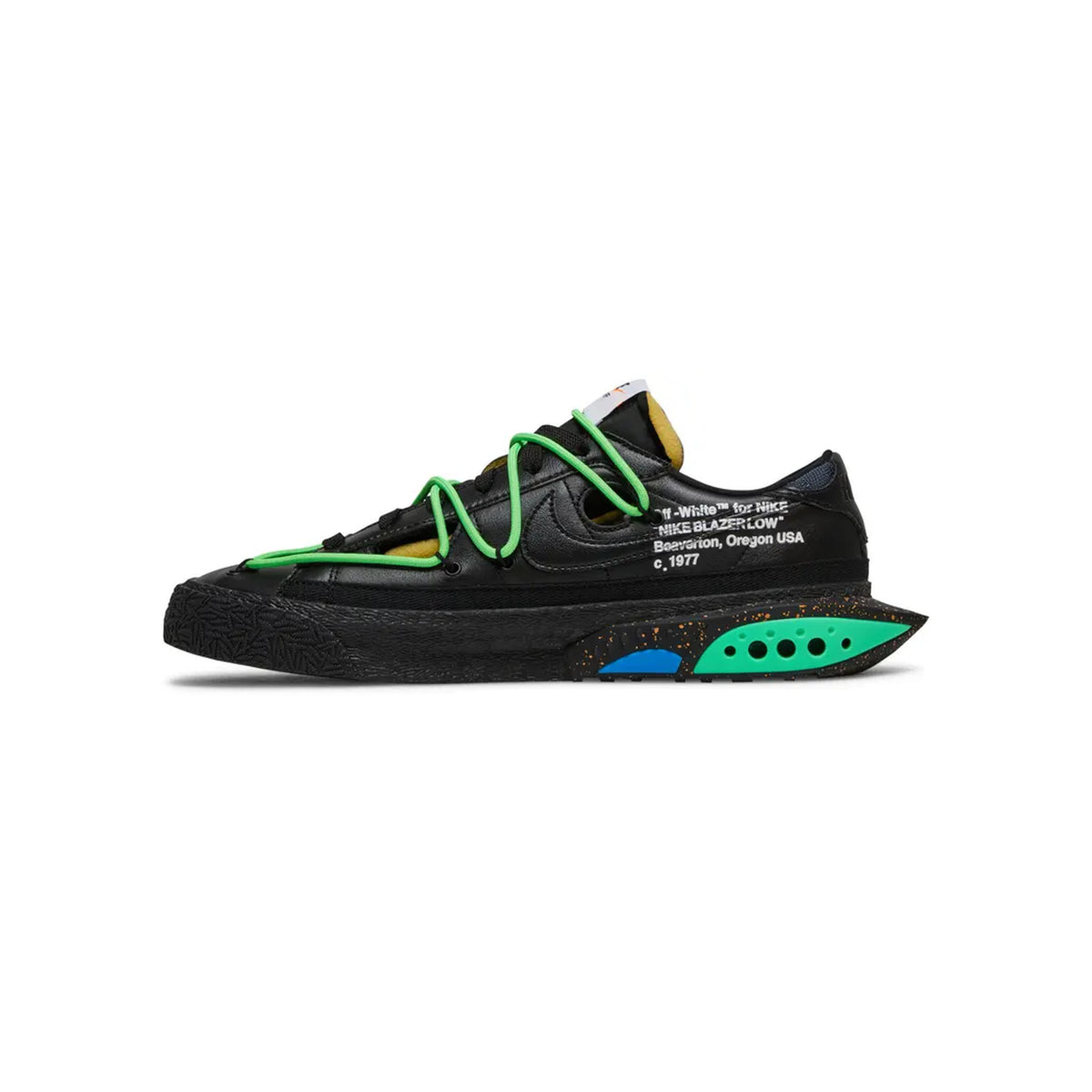 Nike Blazer Low Off-White Black Electro Green view 2