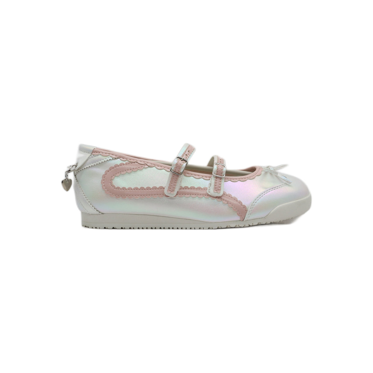 SneakSurf Mary Jane in Cloud White/Pink, outer side profile