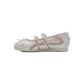 SneakSurf Mary Jane in Cloud White/Pink, rear view with heart charms