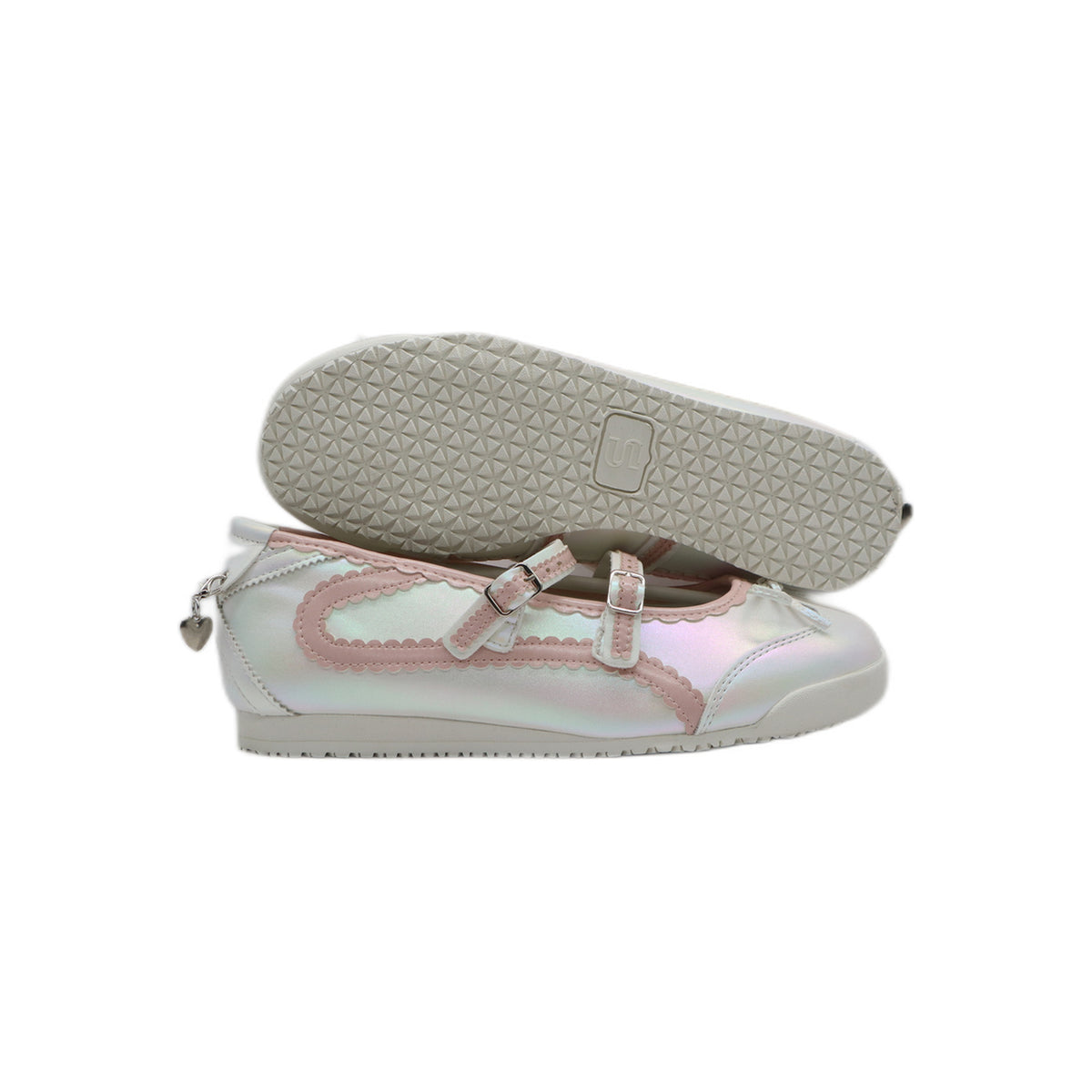 SneakSurf Mary Jane in Cloud White/Pink, top and side view