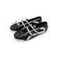 SneakSurf Mary Jane in Black White/Cream, inner side view with heart charm