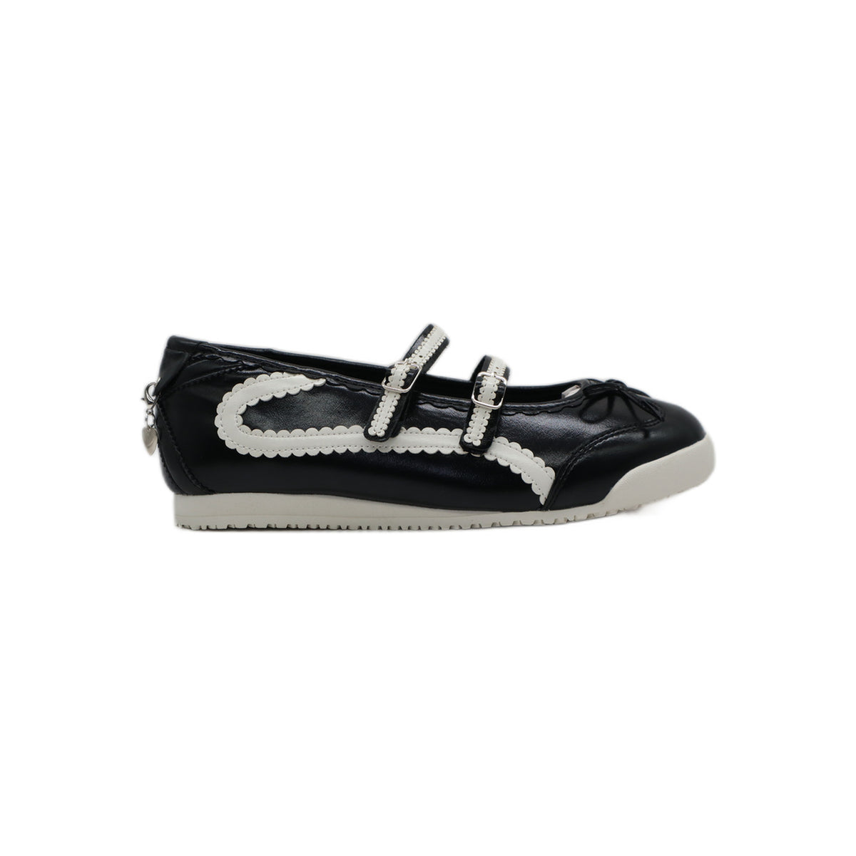 SneakSurf Mary Jane in Black White/Cream, outer side profile