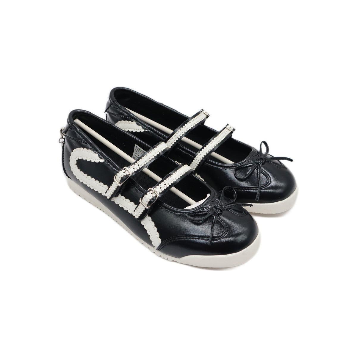 SneakSurf Mary Jane in Black White/Cream, angled pair view