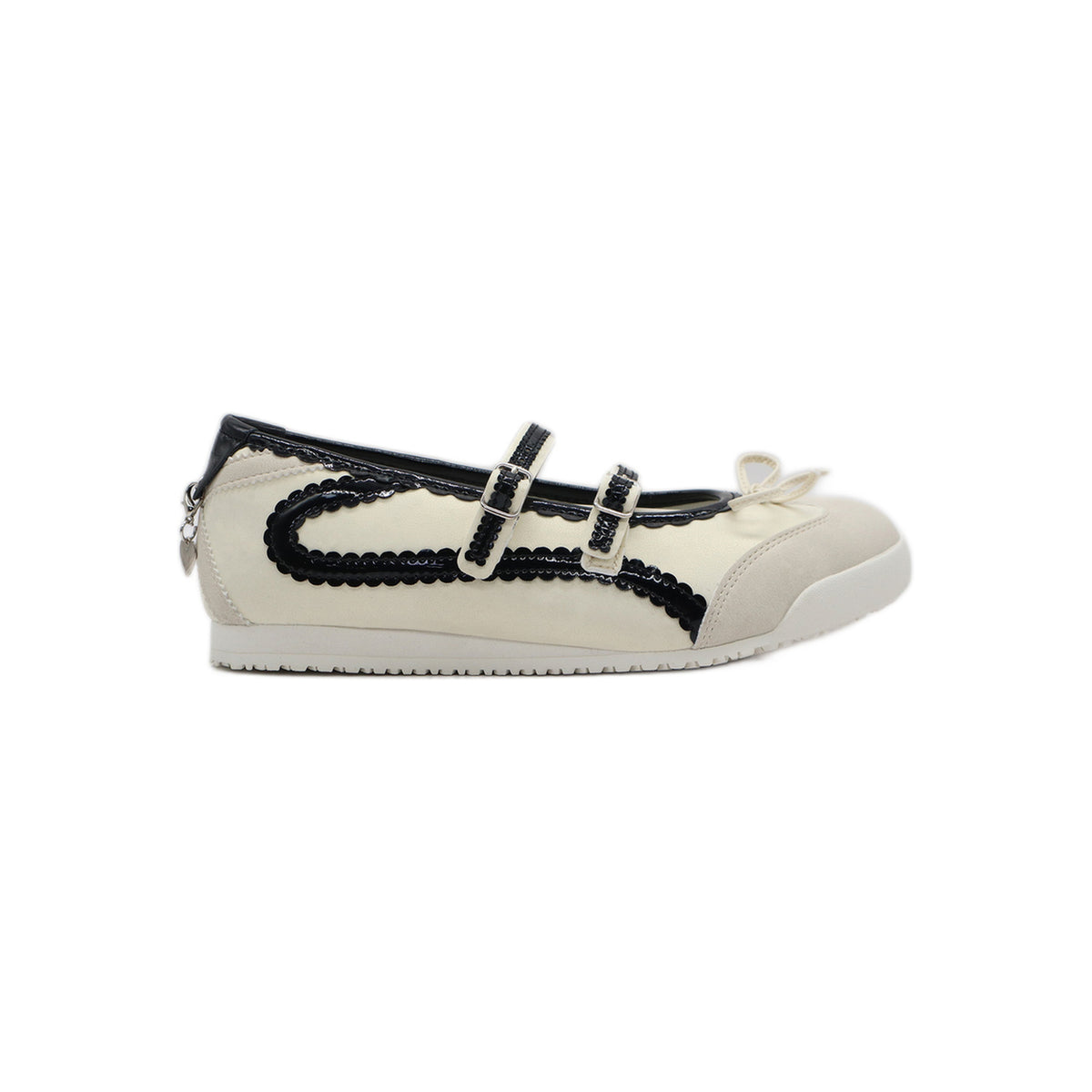 SneakSurf Mary Jane in Cream White/Black, outer side profile