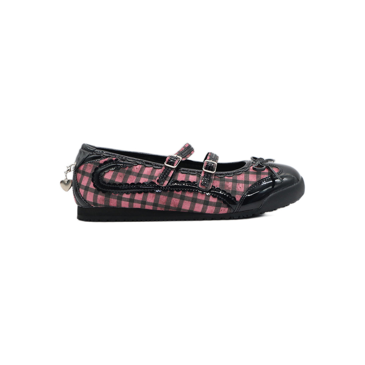 SneakSurf Mary Jane in Pink Plaid/Black, outer side profile