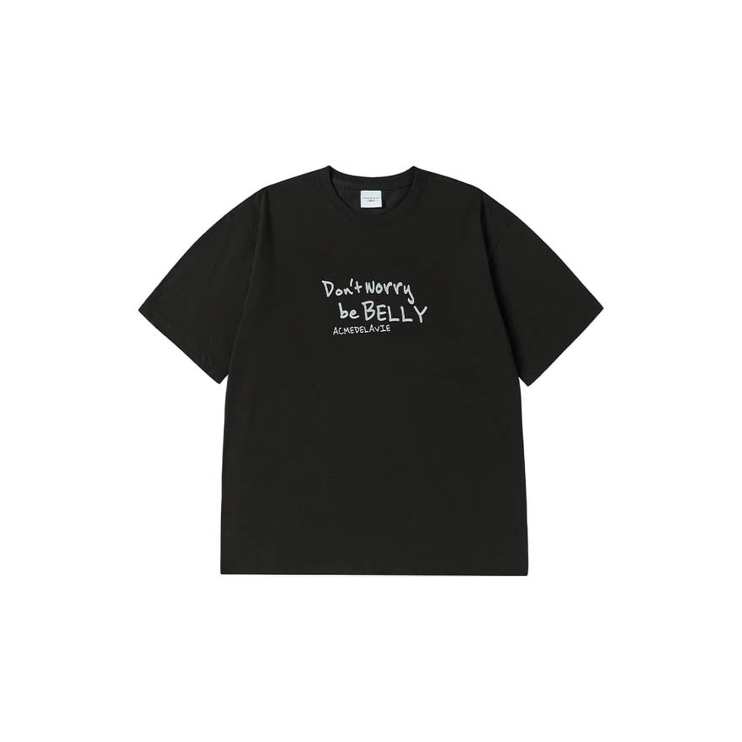 ADLV Rabbit Belly short-sleeve T-shirt in black, front view