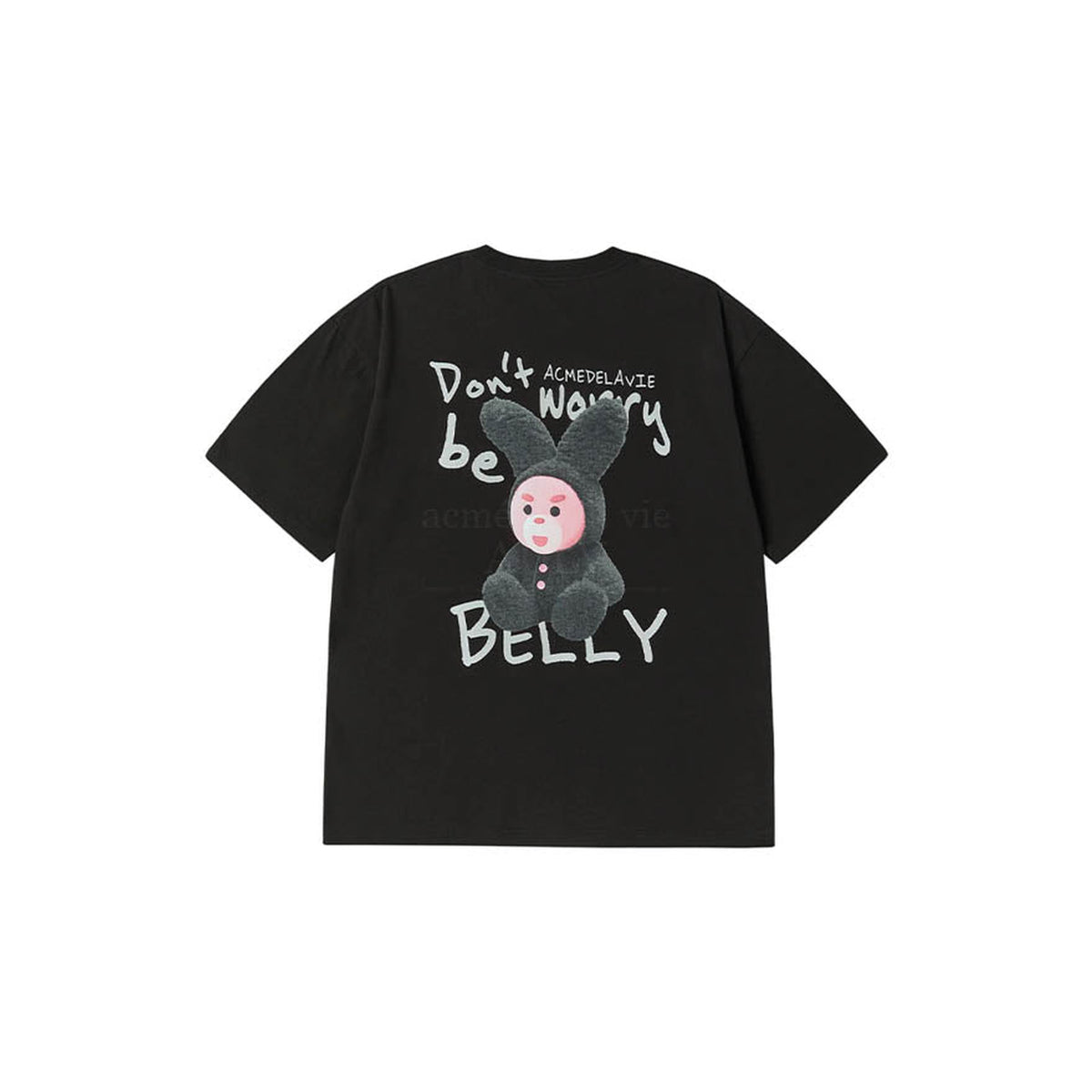 ADLV Rabbit Belly short-sleeve T-shirt in black, back view