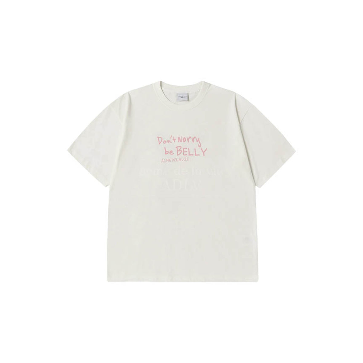 ADLV Rabbit Belly short-sleeve T-shirt in cream, front view