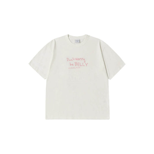 ADLV Rabbit Belly short-sleeve T-shirt in cream, front view