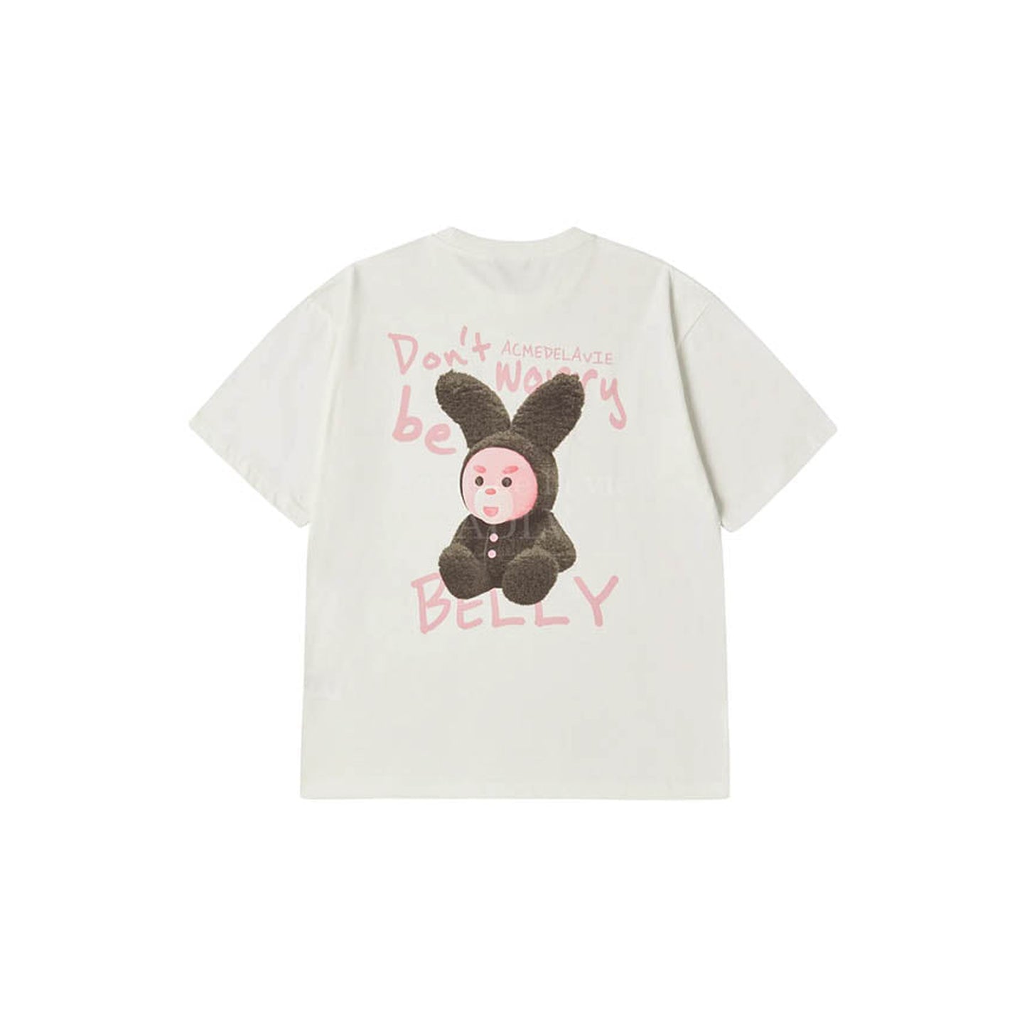 ADLV Rabbit Belly short-sleeve T-shirt in cream, back view