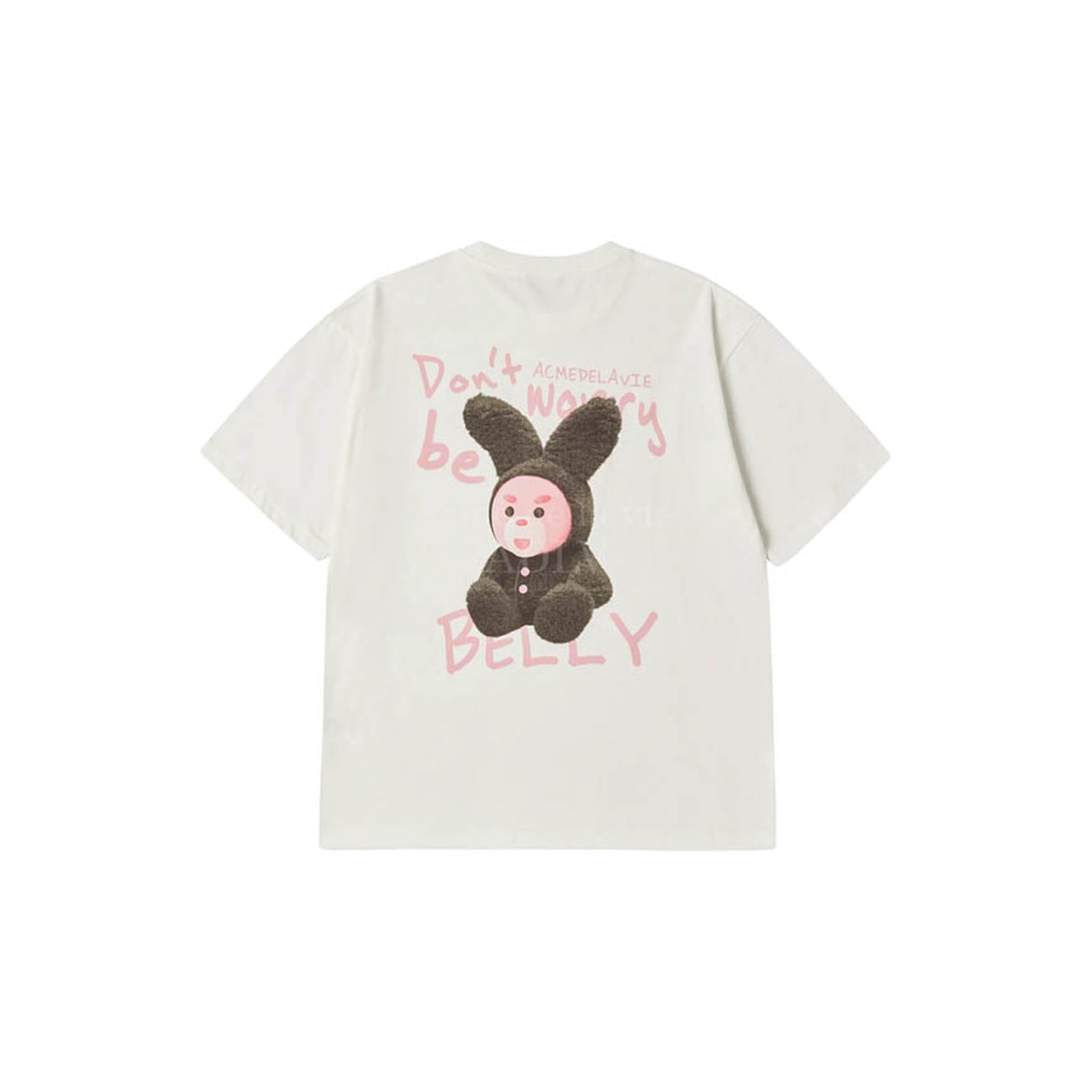 ADLV Rabbit Belly short-sleeve T-shirt in cream, back view
