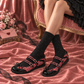 SneakSurf Mary Jane in Pink Plaid/Black worn on foot
