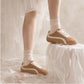 SneakSurf Racer in Sand Dune/Cardboard worn on foot, close-up styling