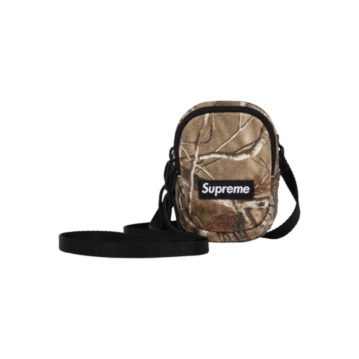 Supreme Denim Mini Utility Bag in Realtree AP Camo, front view with strap