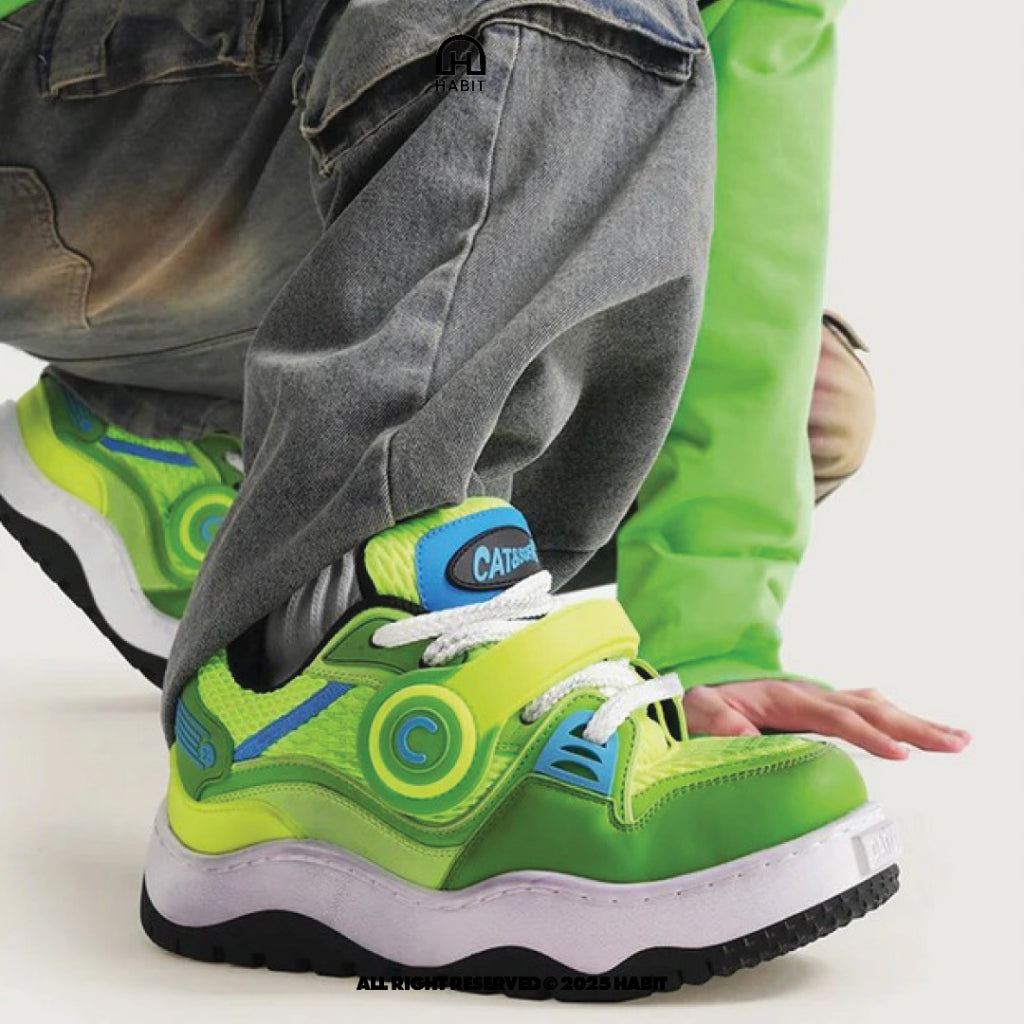 Cat & Sofa Headphone Shoes Lime Green view 4