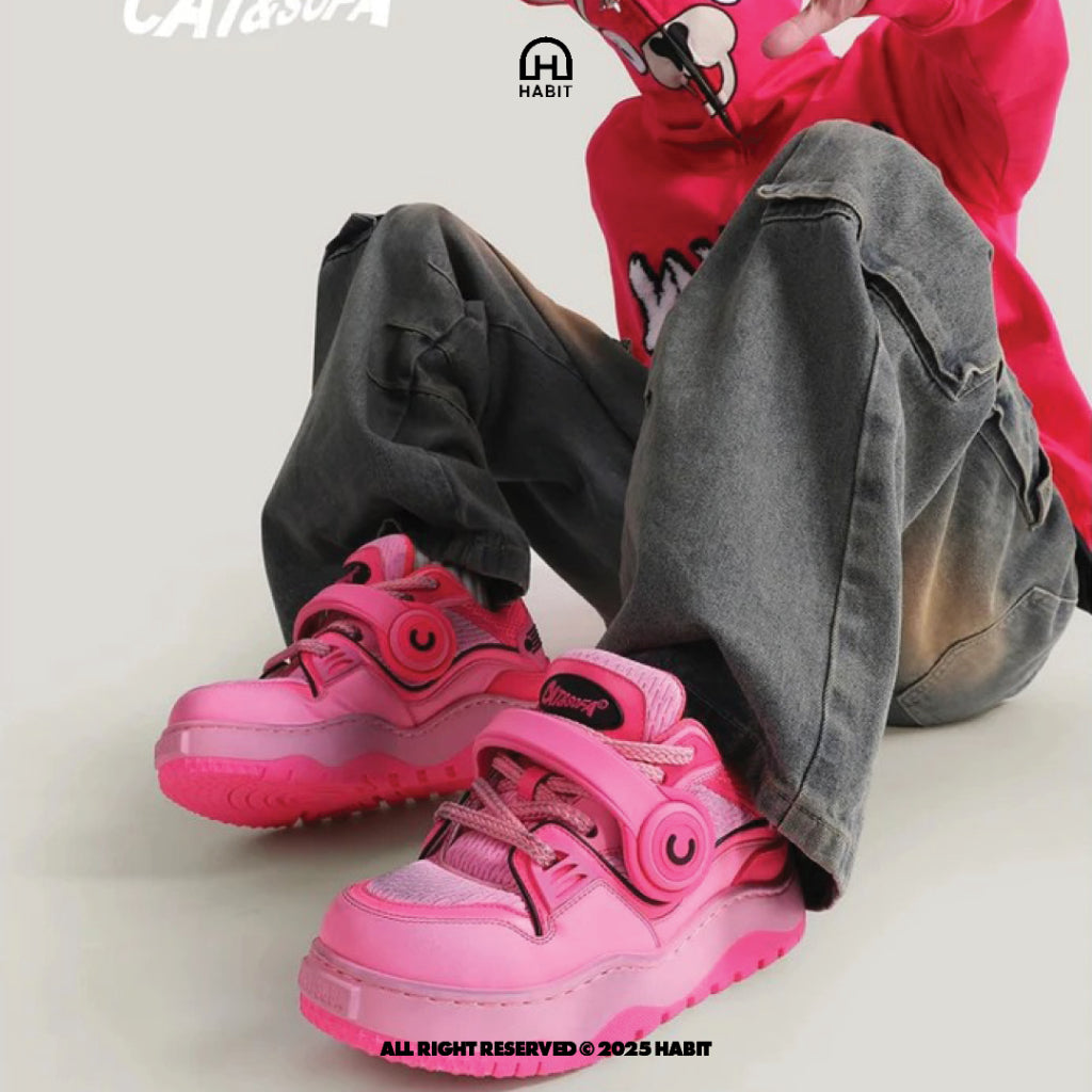 Cat & Sofa Headphone Shoes Triple Pink view 6